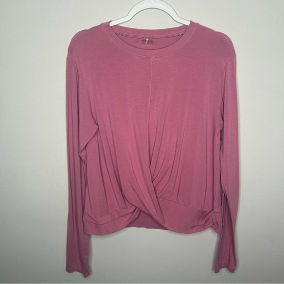 Calia by Carrie Underwood Long Sleeve Twist Trap Front Activewear Outdoor Pink M - Picture 2 of 12